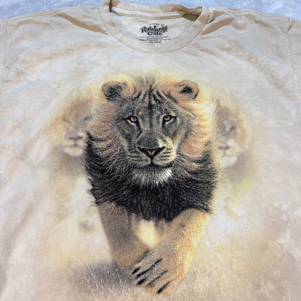 Rainforest Cafe Mens XL T Shirt Lion King Graphic Tie Dye USA Made